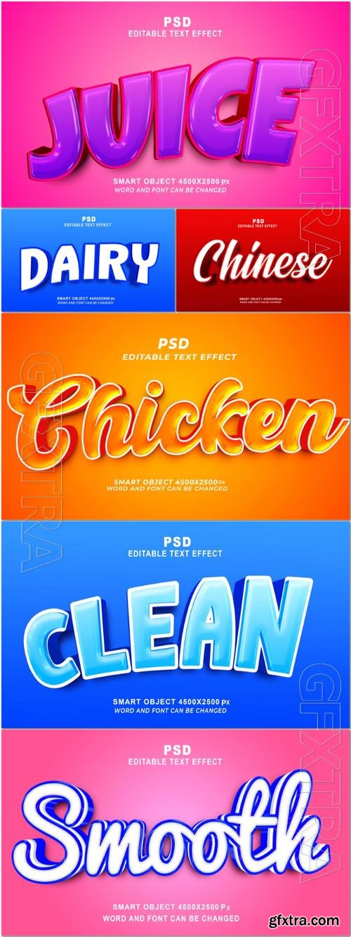 Psd style text effect editable set vol 177