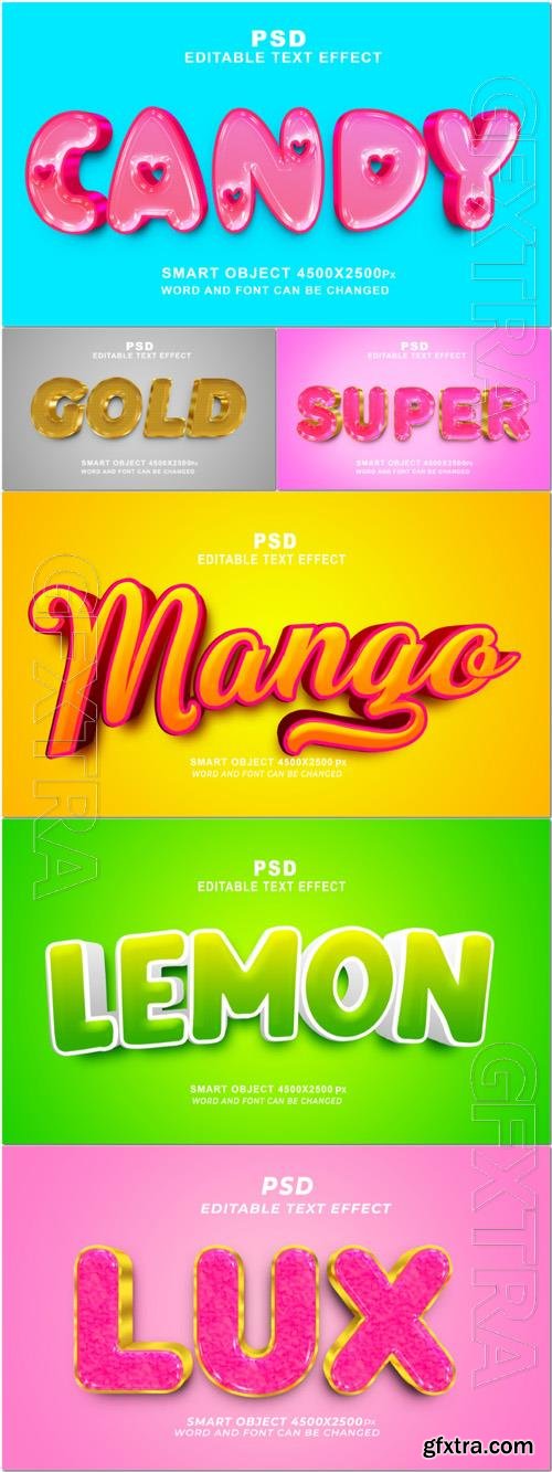 Psd style text effect editable set vol 181