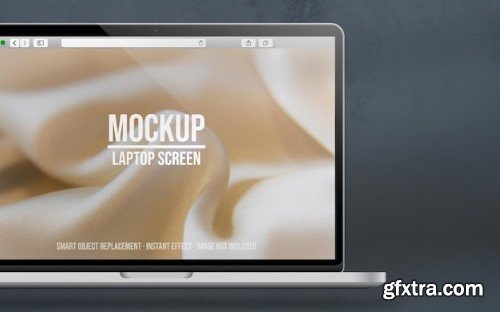 Laptop mockup in closeup