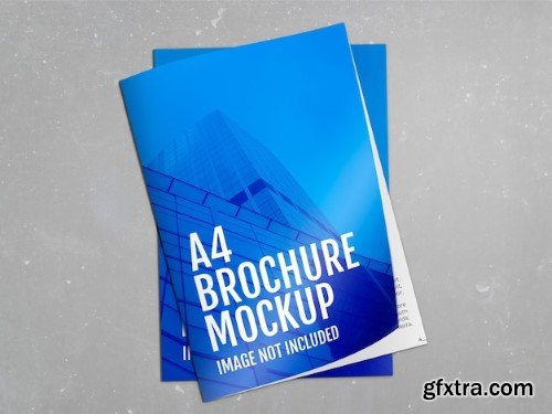 Brochures over concrete surface mockup