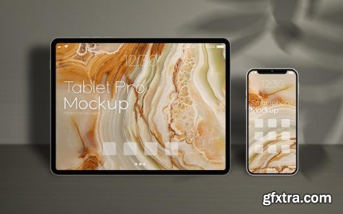 Mockup of tablet and smartphone