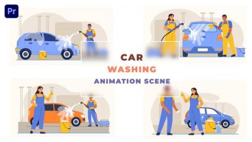 Videohive - Best Car Washing Centre Animation Scene - 43661146 - 43661146