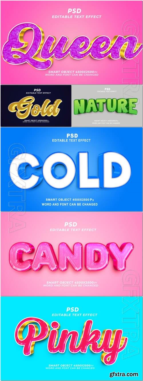 Psd style text effect editable set vol 182