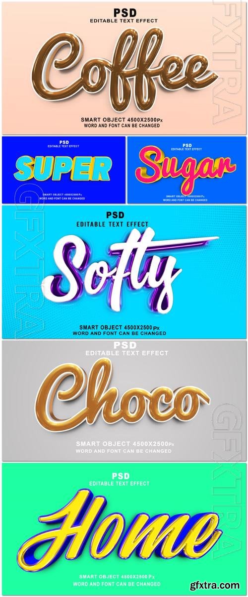 Psd style text effect editable set vol 186