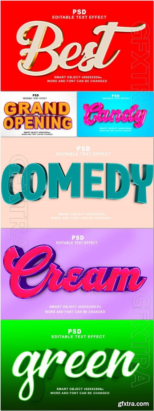 Psd style text effect editable set vol 187