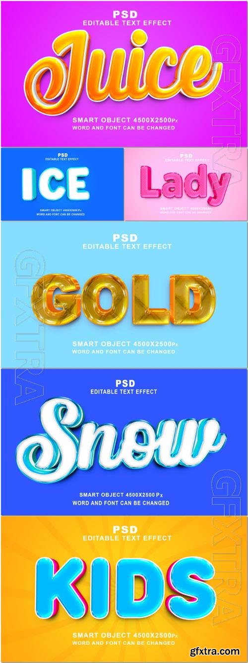 Psd style text effect editable set vol 184