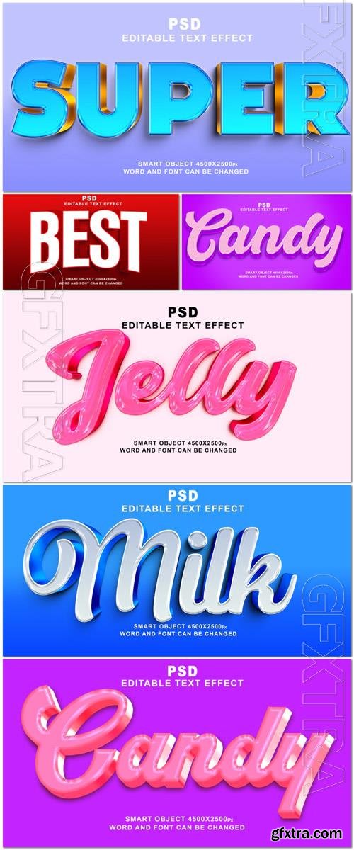 Psd style text effect editable set vol 188