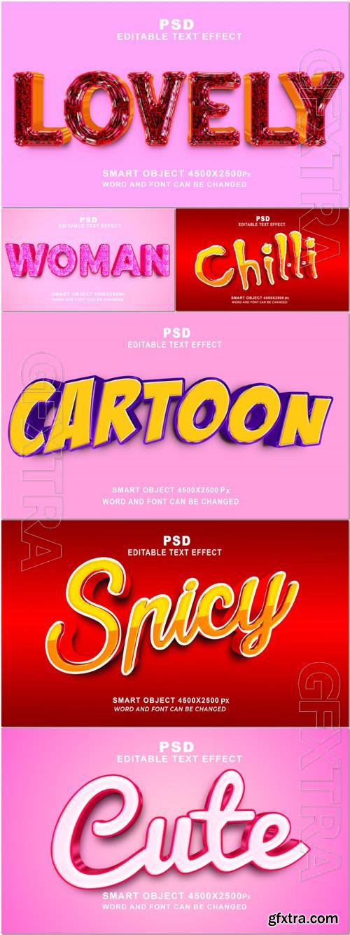 Psd style text effect editable set vol 185