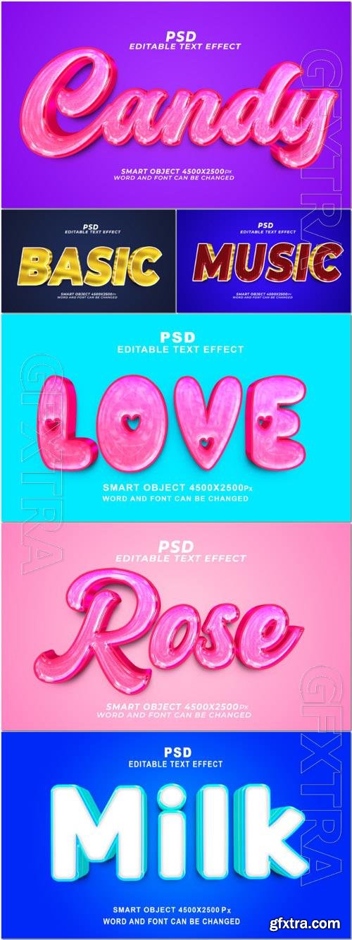 Psd style text effect editable set vol 183