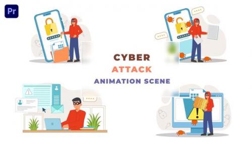 Videohive - Online Cyber Attack Animation Scene - 43661206 - 43661206