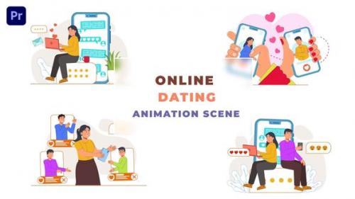 Videohive - Online Love Dating Animated Scene - 43662895 - 43662895