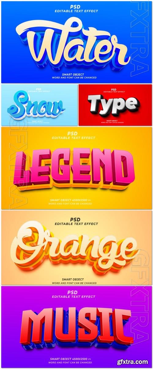 Psd style text effect editable set vol 190