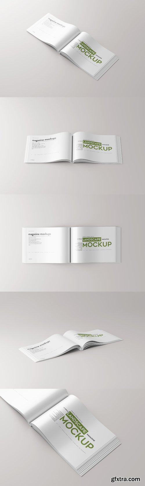 Horizontal open magazine mockup