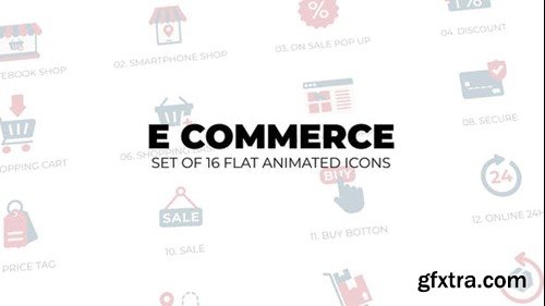 Videohive E Commerce - Set of 16 Animation Icons 43568929