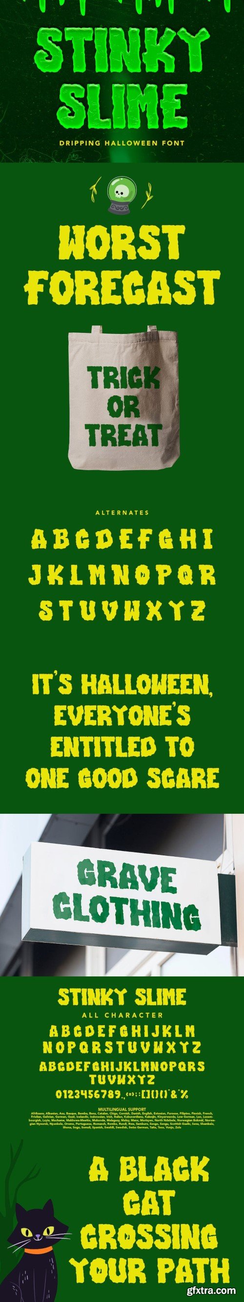 Stinky Slime - Dripping Halloween Font