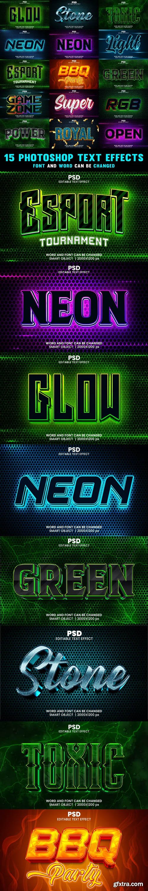 GraphicRiver - Photoshop Modern Editable 3d Text Effect with lighting background Style Pack V.25 43388673