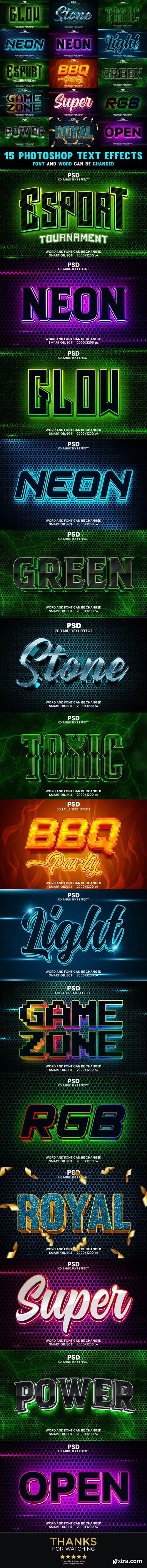 GraphicRiver - Photoshop Modern Editable 3d Text Effect with lighting background Style Pack V.25 43388673