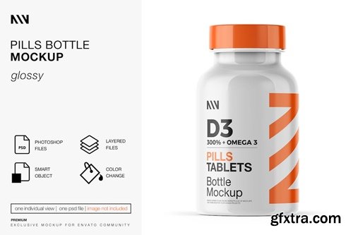 Pills Bottle Mockup K6K34FL