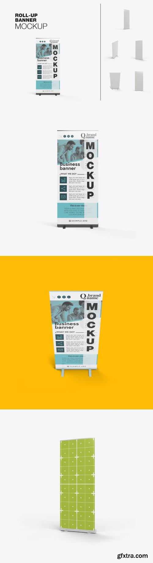 Set Metallic Roll Up Banner Mockup