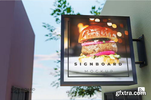 Square Signboard Mockup