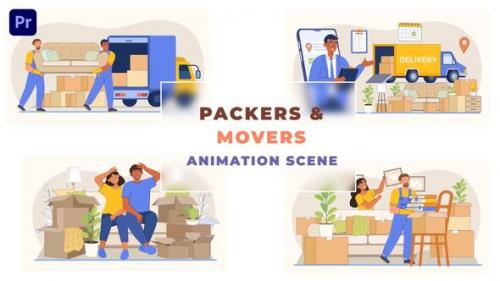 Videohive - Packers and Movers Animation Scene - 43663488 - 43663488