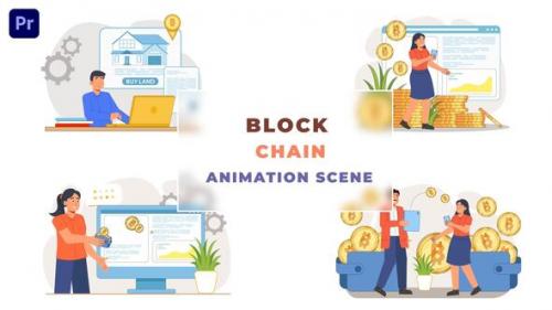 Videohive - Blockchain Bitcoin Animation Scene - 43665671 - 43665671