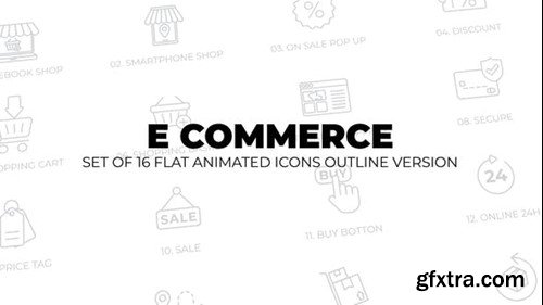 Videohive E commerce - Set of 16 Animated Line Icons 43598815