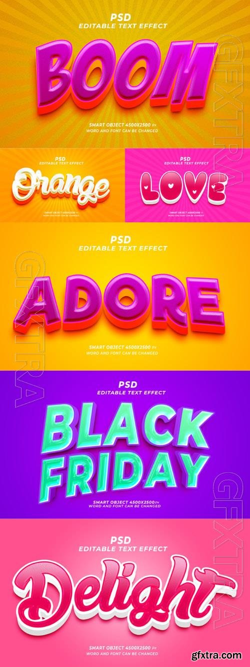 Psd style text effect editable set vol 194