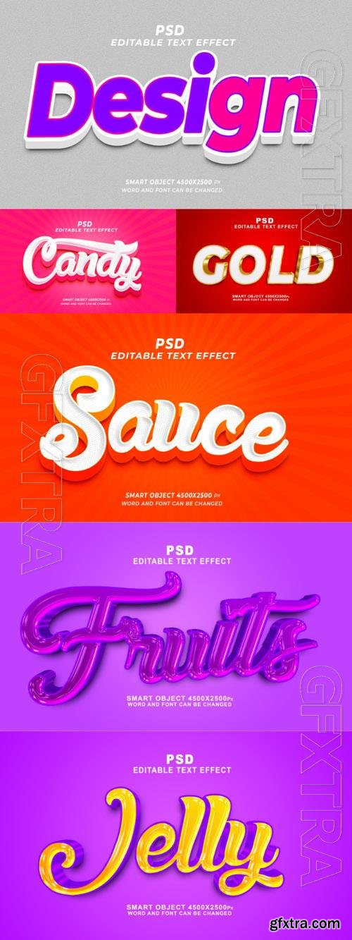 Psd style text effect editable set vol 197