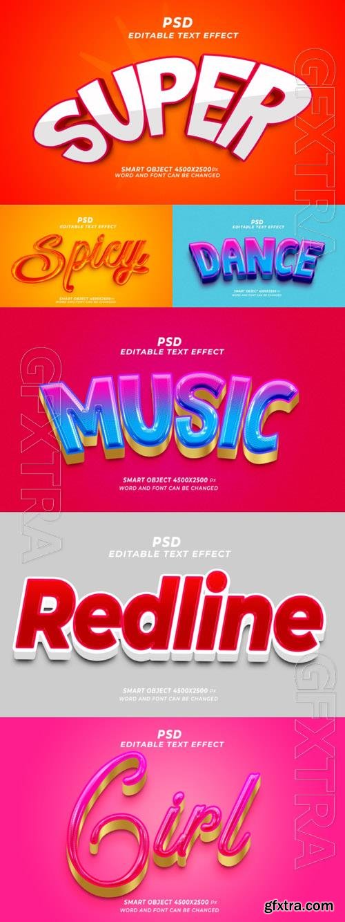 Psd style text effect editable set vol 195