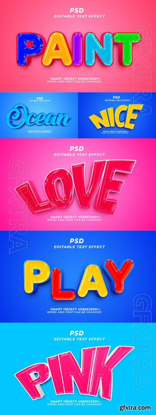 Psd style text effect editable set vol 196