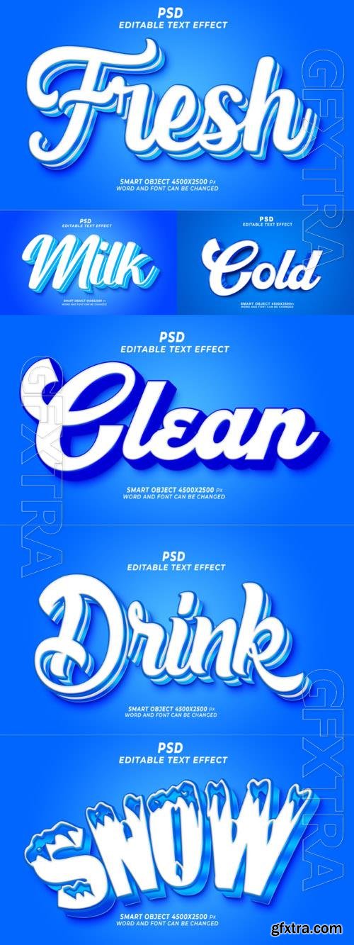 Psd style text effect editable set vol 199