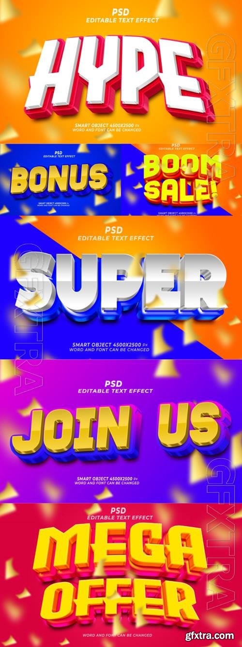 Psd style text effect editable set vol 198