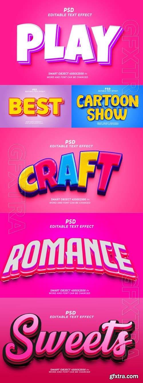 Psd style text effect editable set vol 200