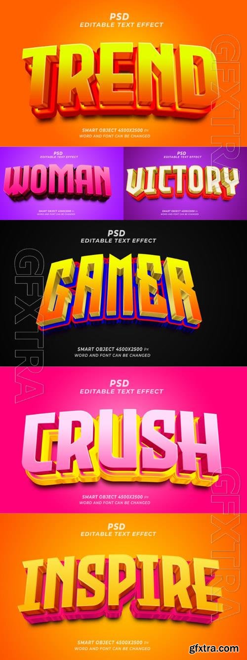 Psd style text effect editable set vol 201