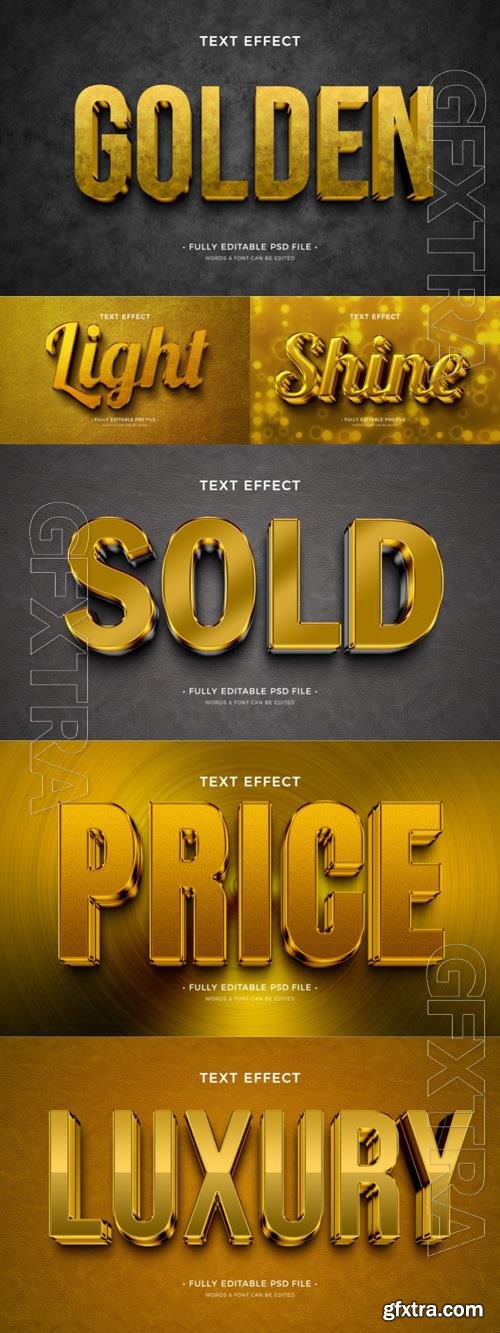 Psd style text effect editable set vol 202