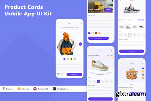 Product Cards Mobile App UI Kit