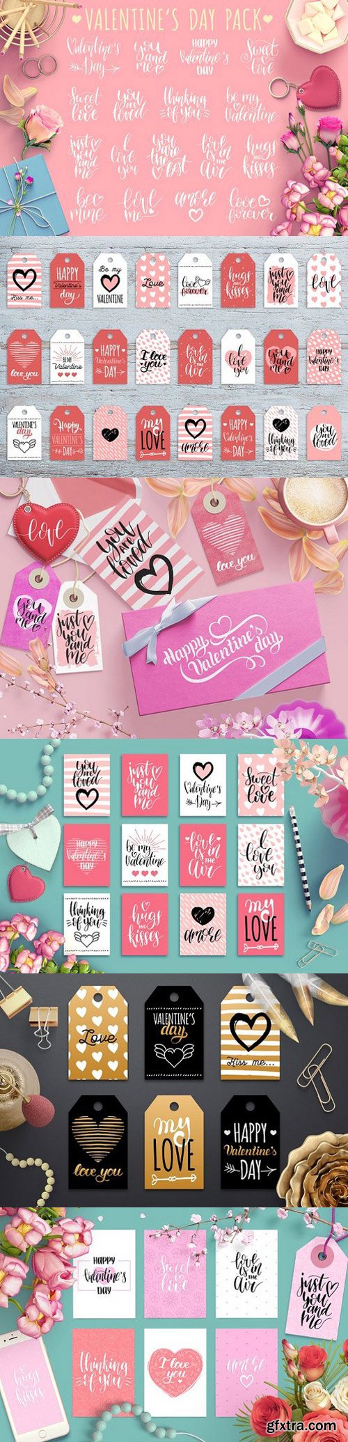 Valentine\'s day lettering and cards