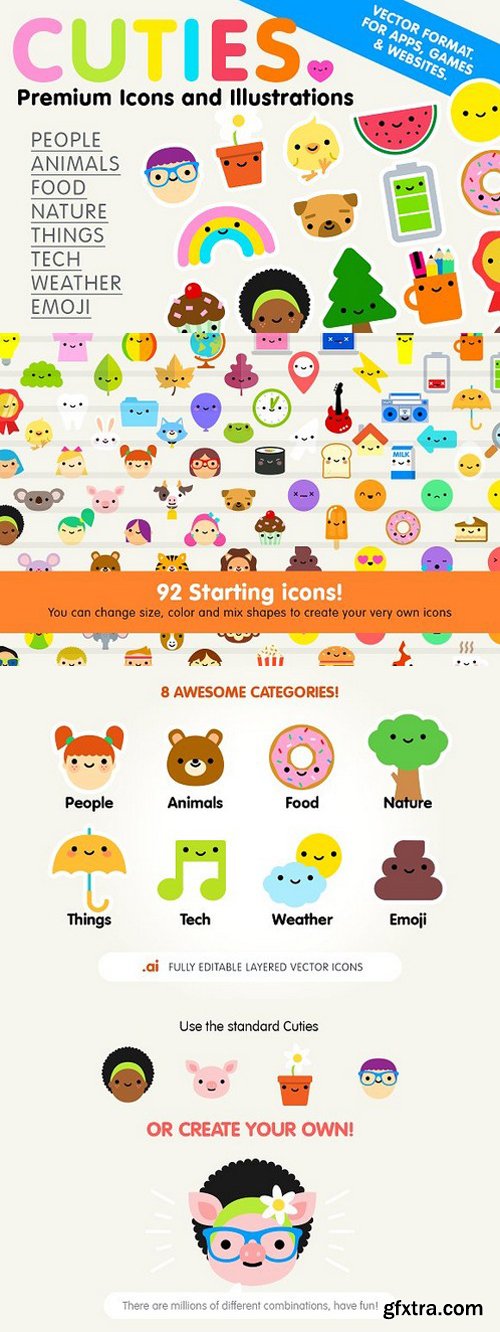 Cuties - Premium Icons/Illustrations