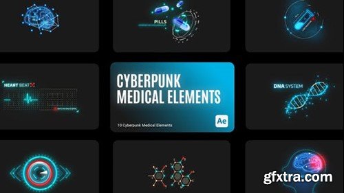 Videohive Cyberpunk HUD Medical Elements for After Effects 43779977