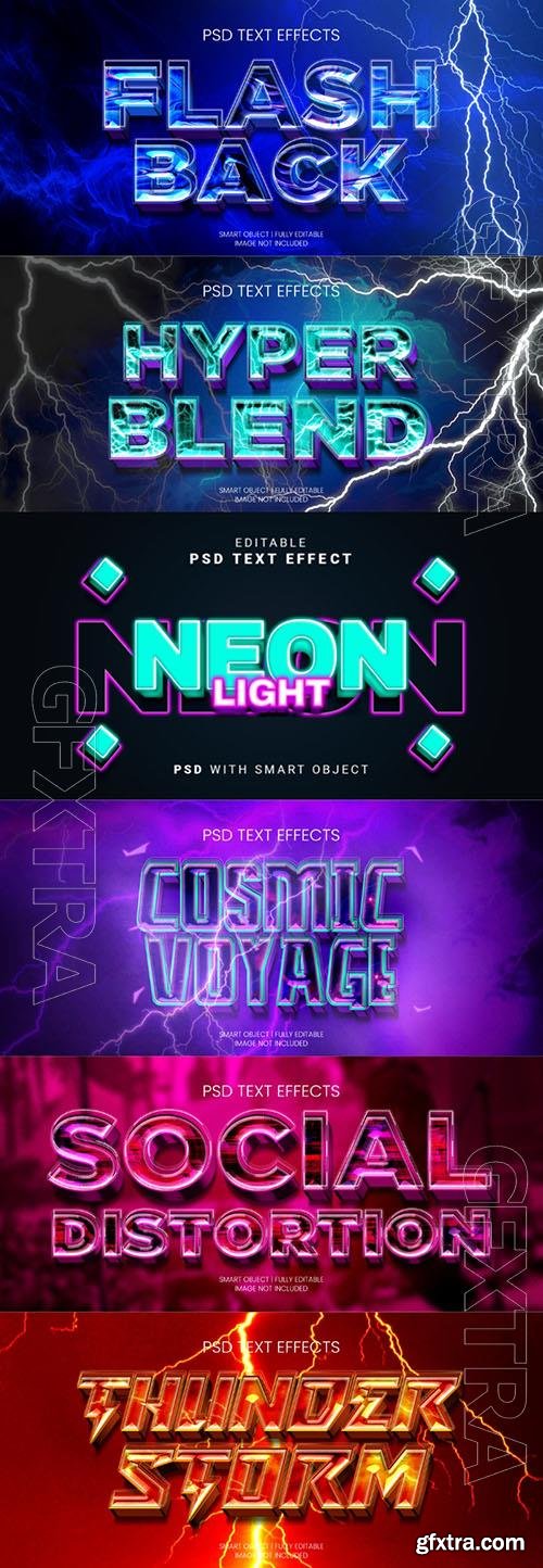 Psd style text effect editable set vol 204