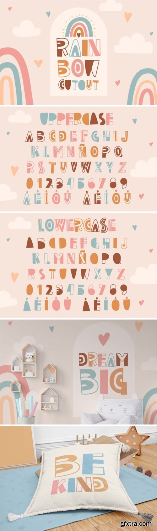 Rainbow Cutout Font