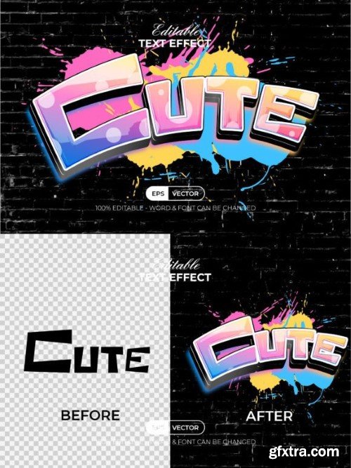 Cute Graffiti Text Effect Style