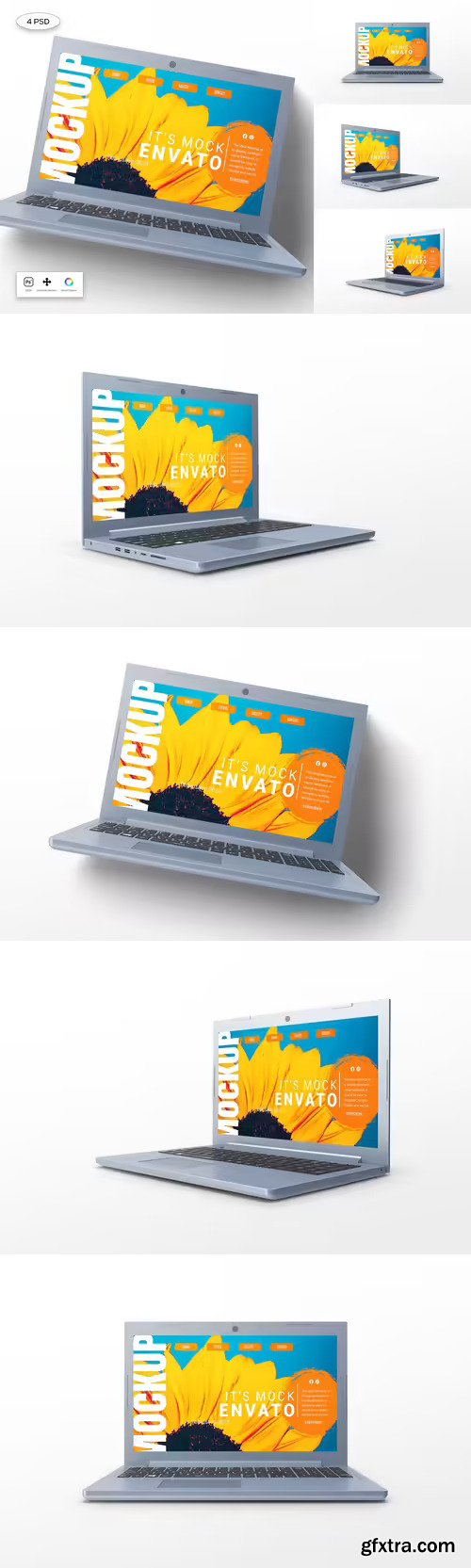 Blue Generic Laptop Mockup