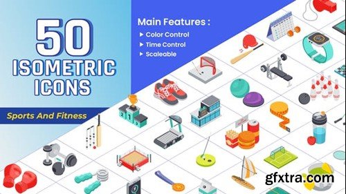 Videohive Isometric Icons - Sport & Fitness 43725431