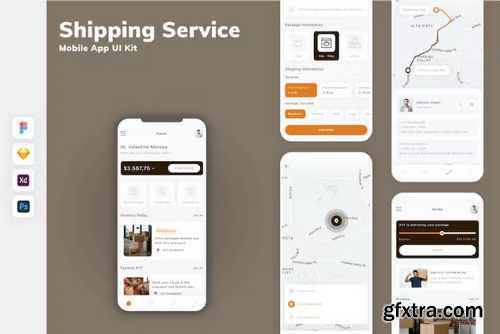 Shipping Service Mobile App UI Kit