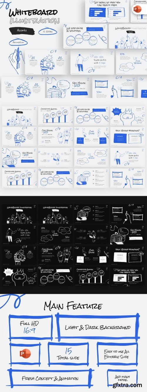 Whiteboard Illustration Assets PowerPoint Template