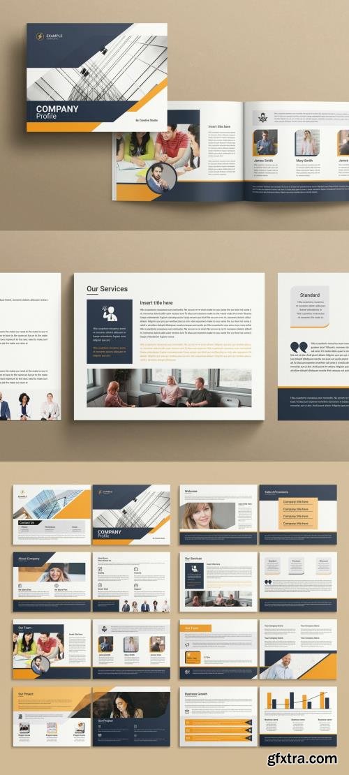 Company Profile Landscape Layout 525196349