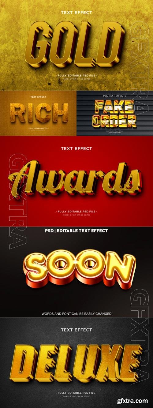 Psd style text effect editable set vol 210