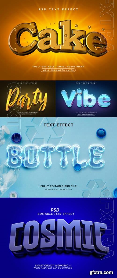 Psd style text effect editable set vol 214